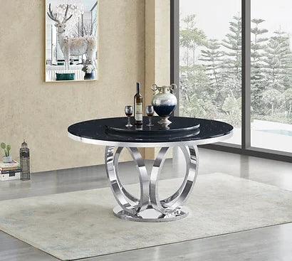 D615 MAXI TABLE - BLACK/CHROME