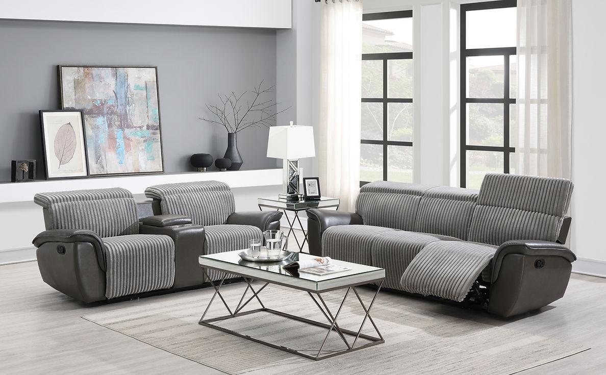 S9112 Twist (Grey) Reclining Living Room Set