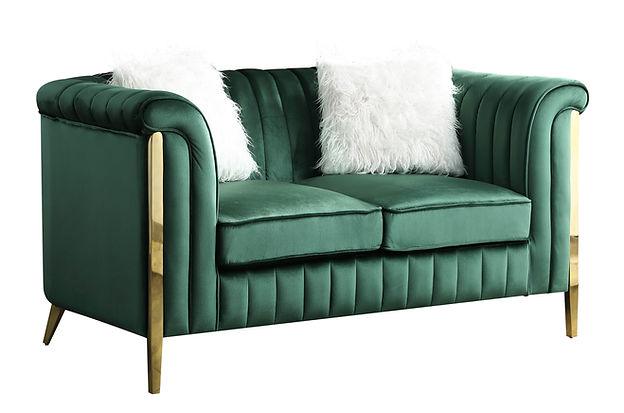 S8288 Fara (Green/Gold) Sofa And Loveseat