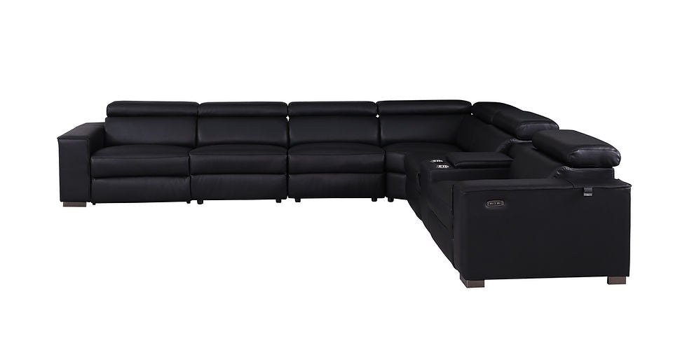 MI-631 Picasso 7-Piece Black Power Reclining Sectional