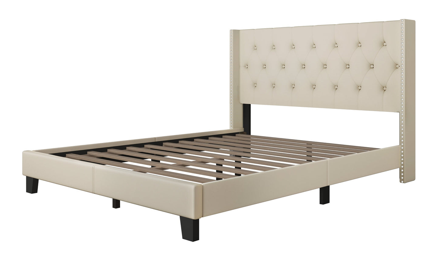 Serenity Beige Full Platform Bed