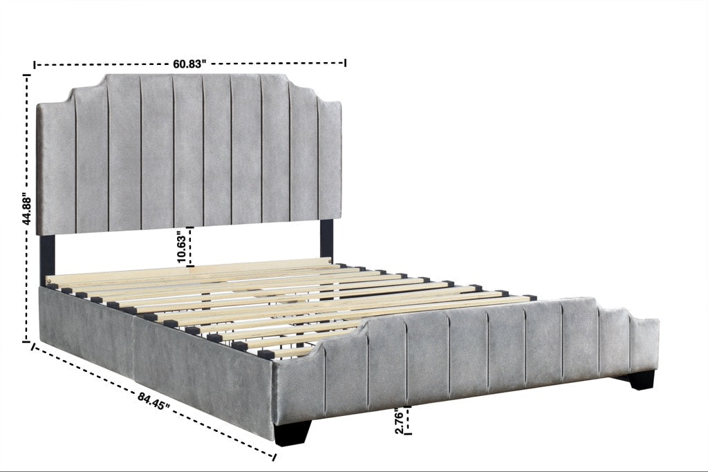 Ridge Gray Full Platform Bed with Side Drawer Storage