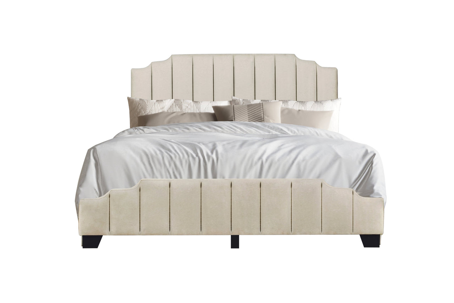 Ridge Beige Full Platform Bed with Side Drawer Storage