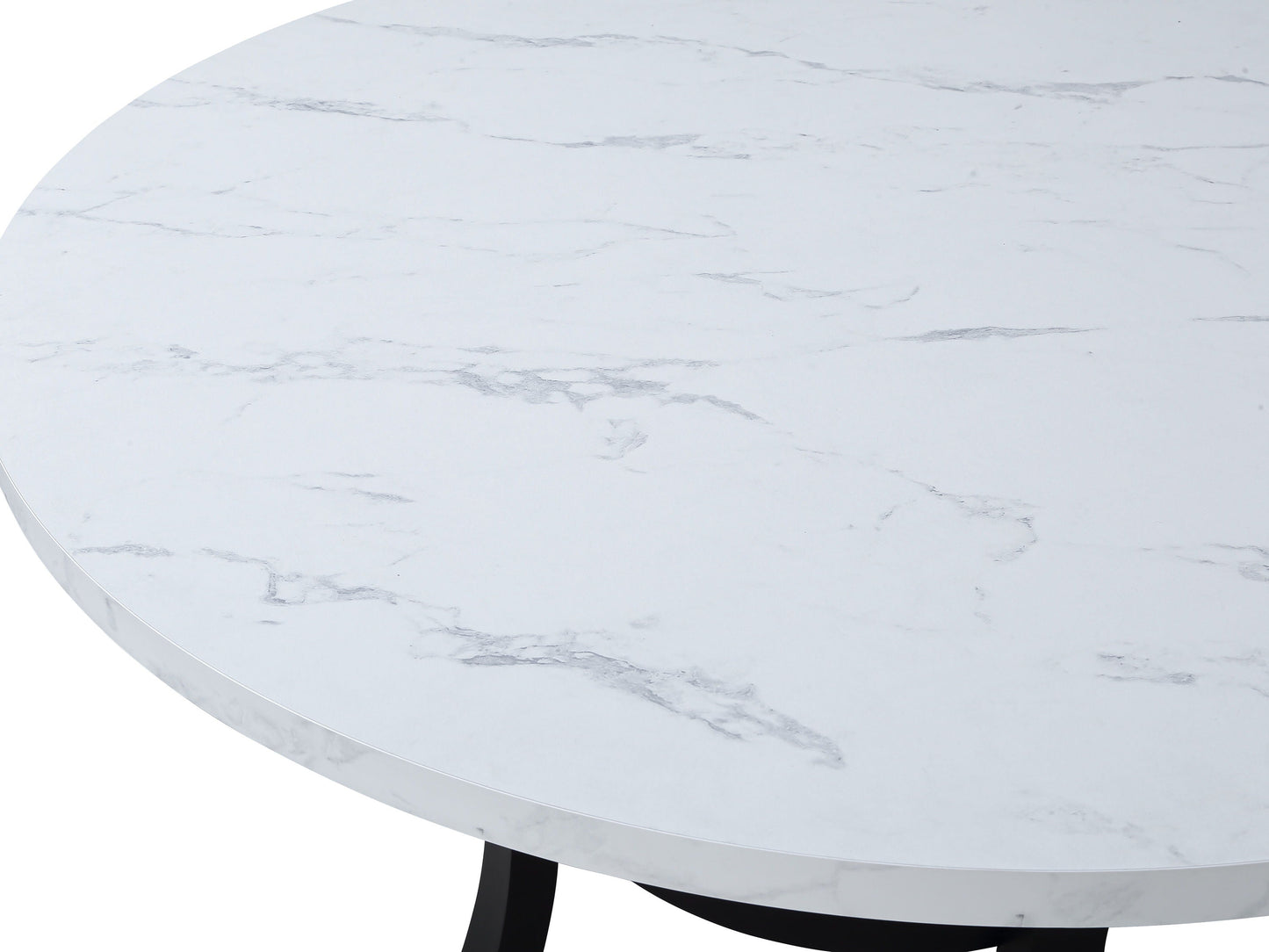 Isla - Round Dining Table - White / Black