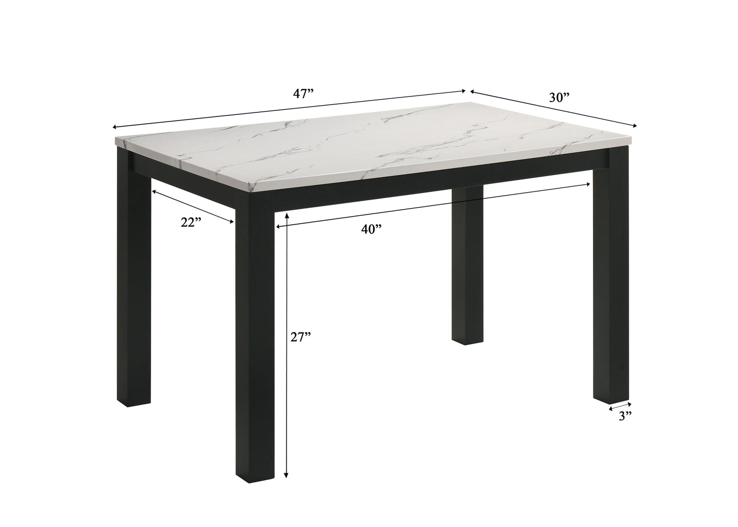 Resia - Dining Table - White / Black