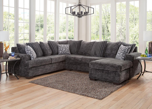 Galatic Charcoal RAF Chaise Sectional