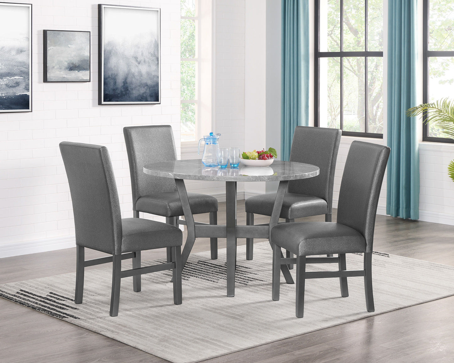 Judson - 5 Piece Dining Set - Glitter Gray