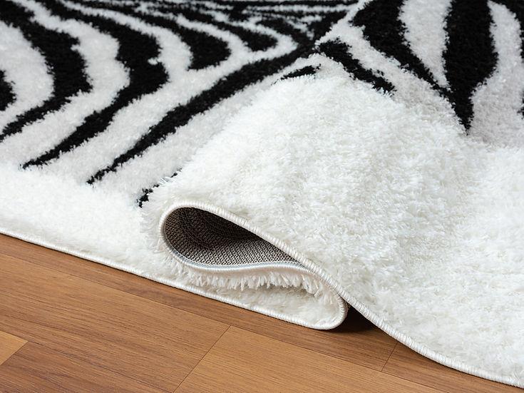 Comfy Shag 225-Black&White Area Rug