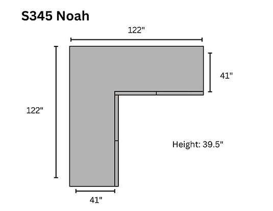 S345 Noah (Black) 3pc Sectional