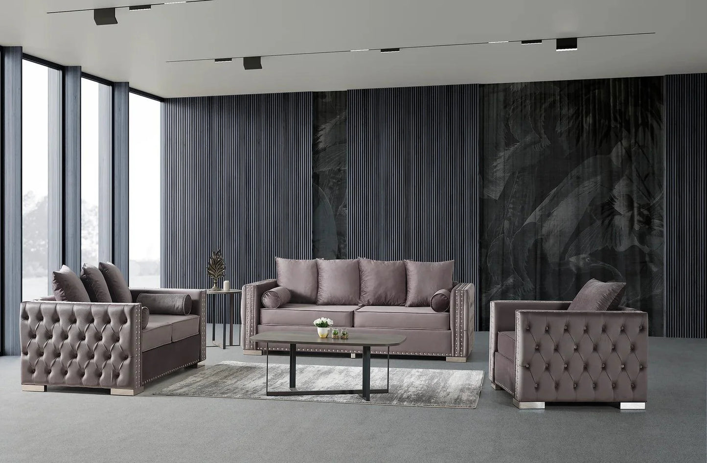 Lotus Grey Living Room Set