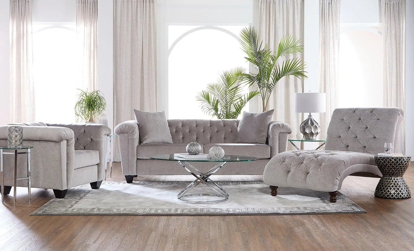 S22900 Lush Silver Sofa And Loveseat