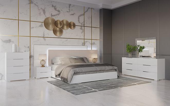 Fabiana (White) Italian Bedroom Set