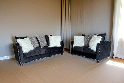 S315 Black Velvet  Sofa And Loveseat