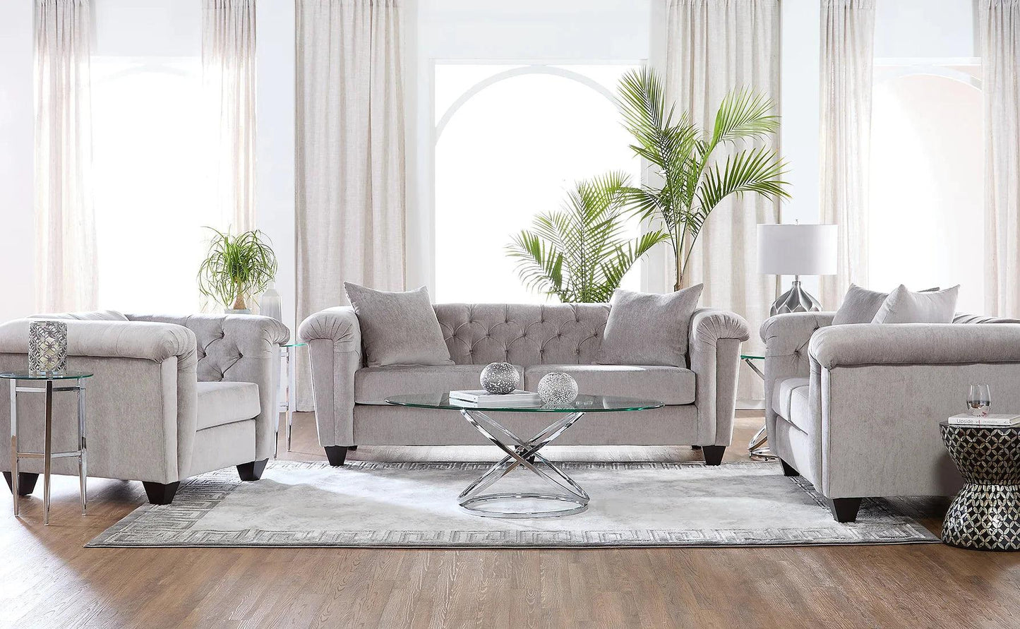 S22900 Lush Silver Sofa And Loveseat