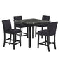 Lennon - 5 Piece Counter Height Set - All Black