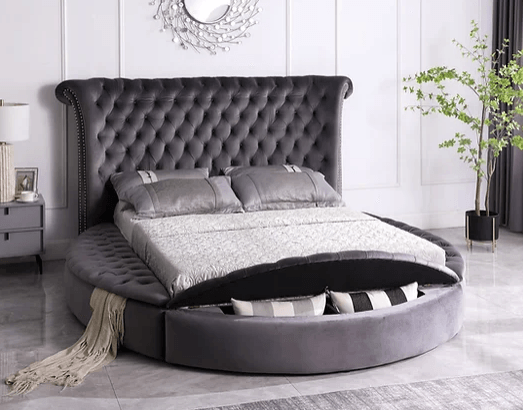 B8008 LUX Grey Queen Platform Bed