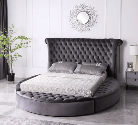 B8008 LUX Grey Queen Platform Bed