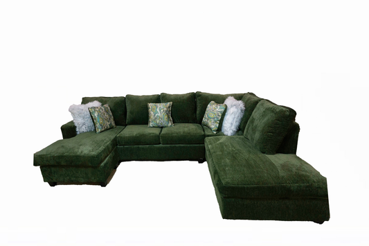 Luscious Spinach 599 Double Chaise Sectional