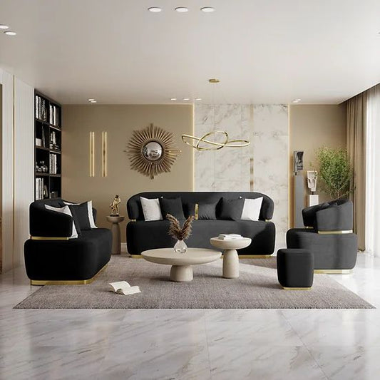 S906 Eden (Black) Sofa And Loveseat