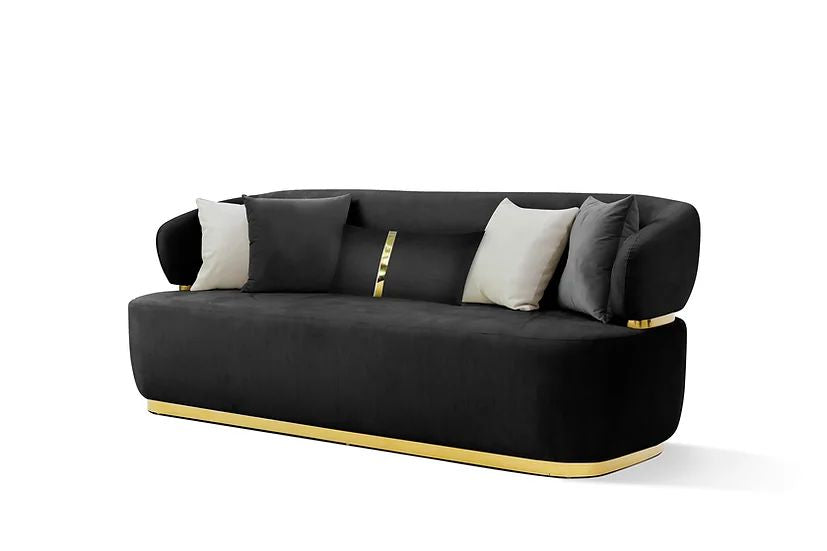 S906 Eden (Black) Sofa And Loveseat