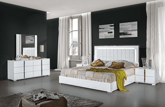 Alice Gloss White Italian Bedroom Set