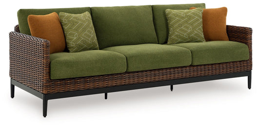 Horizon Hall - Brown / Green - Sofa With Cushion