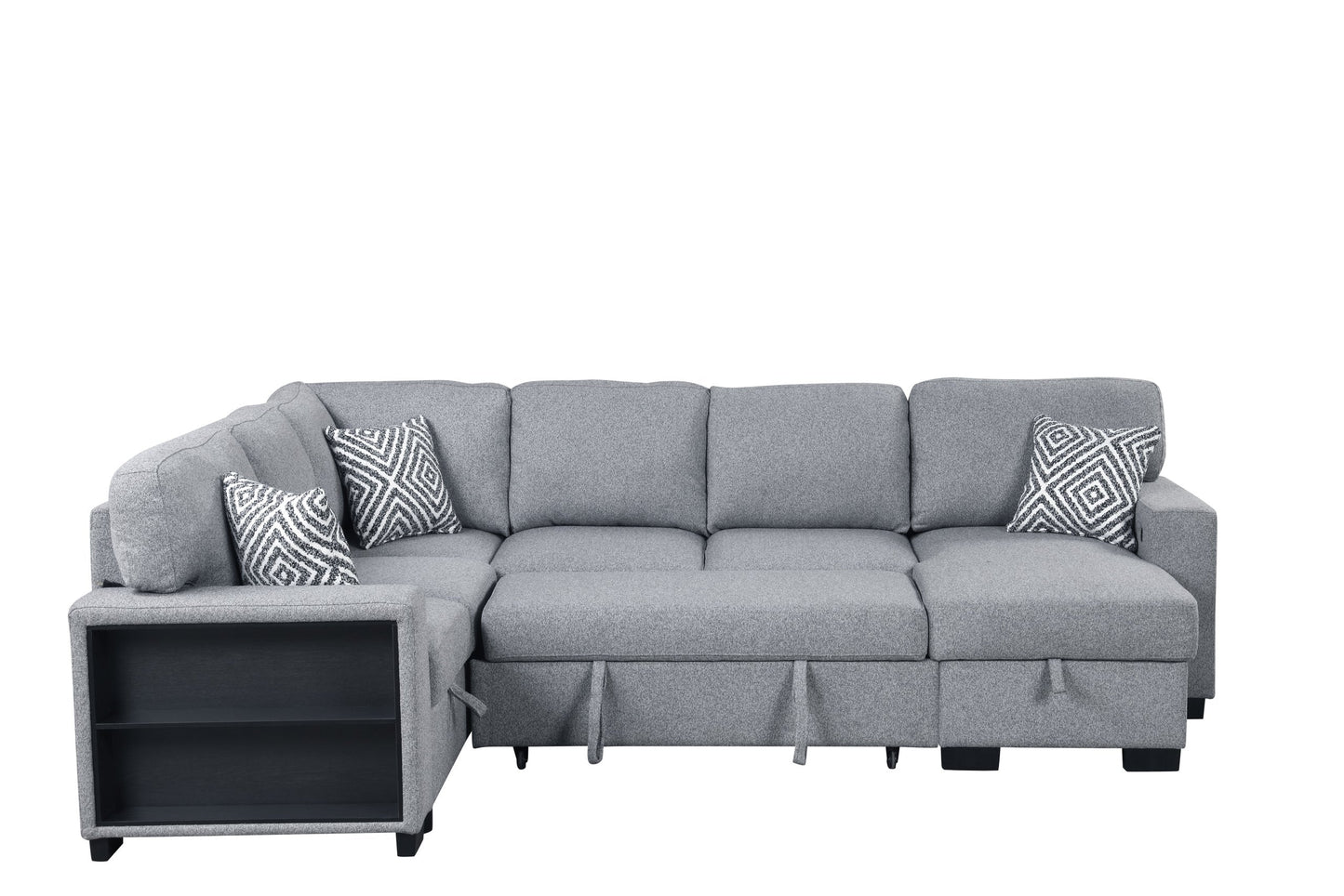 Atlantic Gray Sectional With Pull-Out Bed