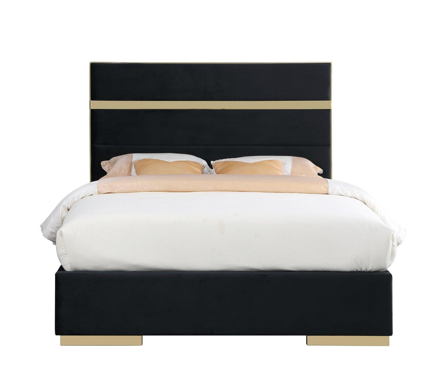 B810 Cartier Black/Gold King Platform Bed