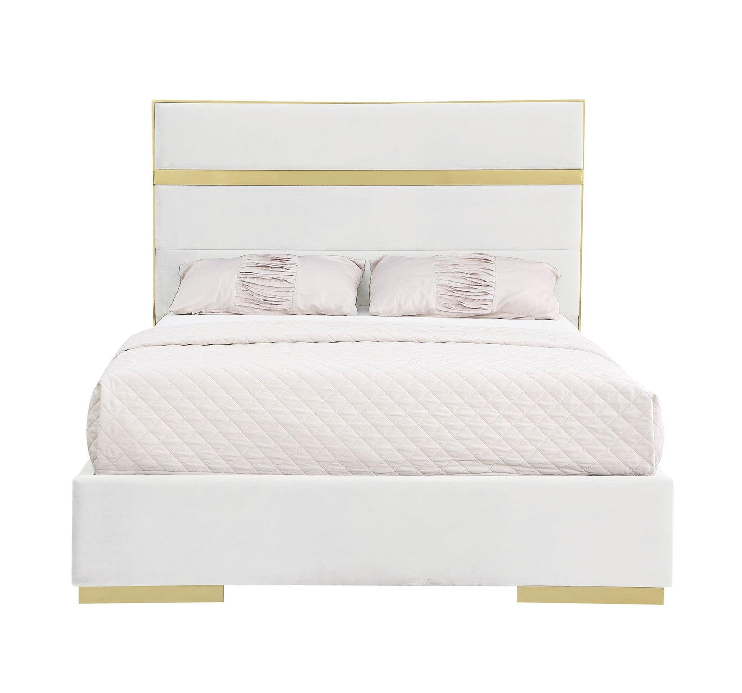 B810 Cartier Ivory/Gold King Platform Bed