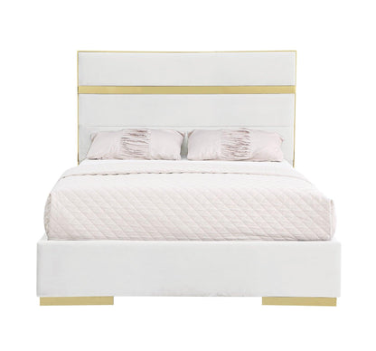 B810 Cartier Ivory/Gold King Platform Bed