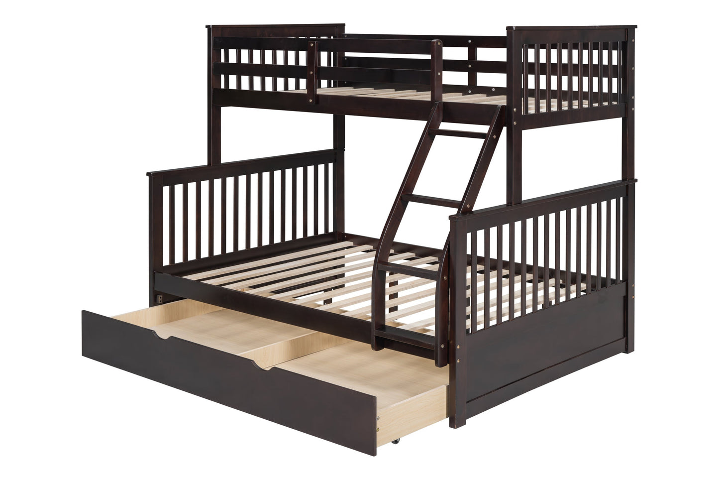 BB20 Espresso Twin/Full Trundle Bunk Bed