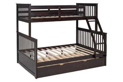 BB20 Espresso Twin/Full Trundle Bunk Bed