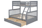 BB23 Gray Twin/Full Trundle Bunk Bed