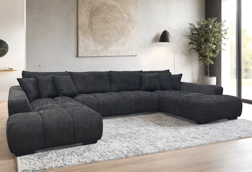 Brooklyn Black 3-Piece Sectional