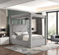 Castle Grey Platform Canopy King Bed