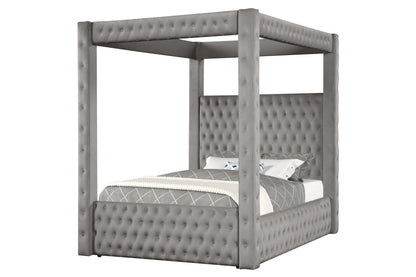 Castle Grey Platform Canopy King Bed