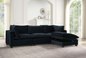 Cloud Black Velvet 4-Piece Modular Sectional