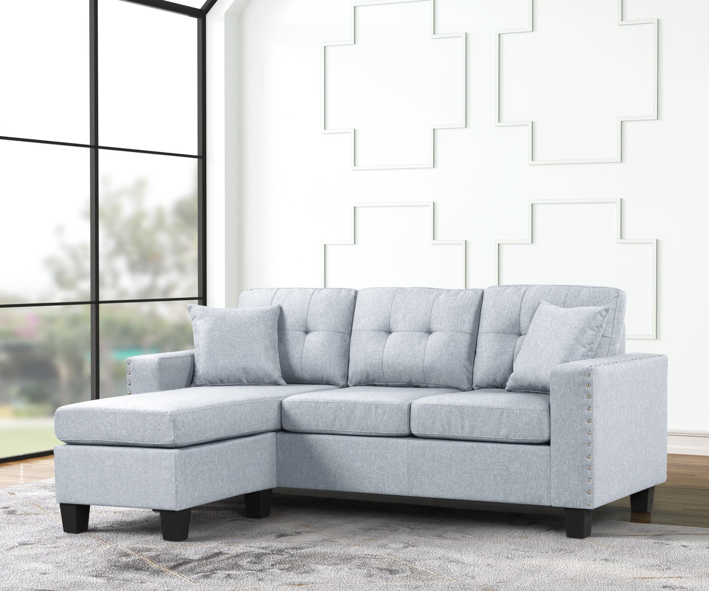 Cris Light Gray Reversible Sectional