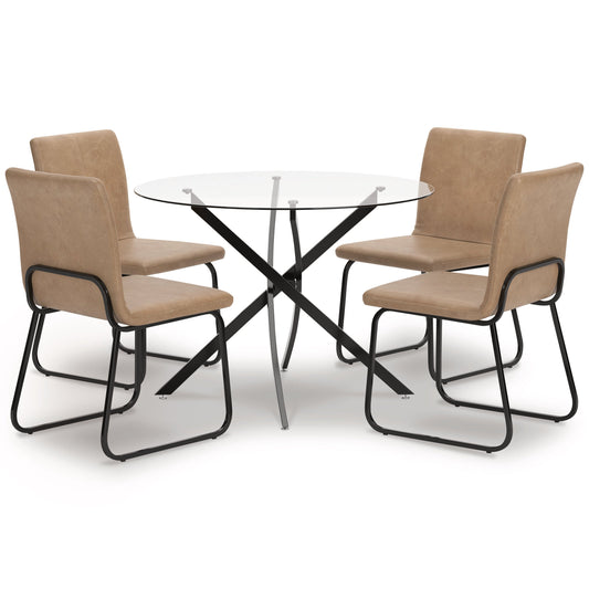 Nexus Black/Toast 5-Piece Dining Set