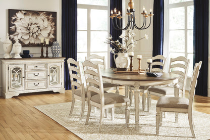 Heritage Chipped White 7-Piece Dining Set