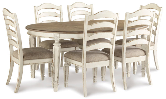 Heritage Chipped White 7-Piece Dining Set