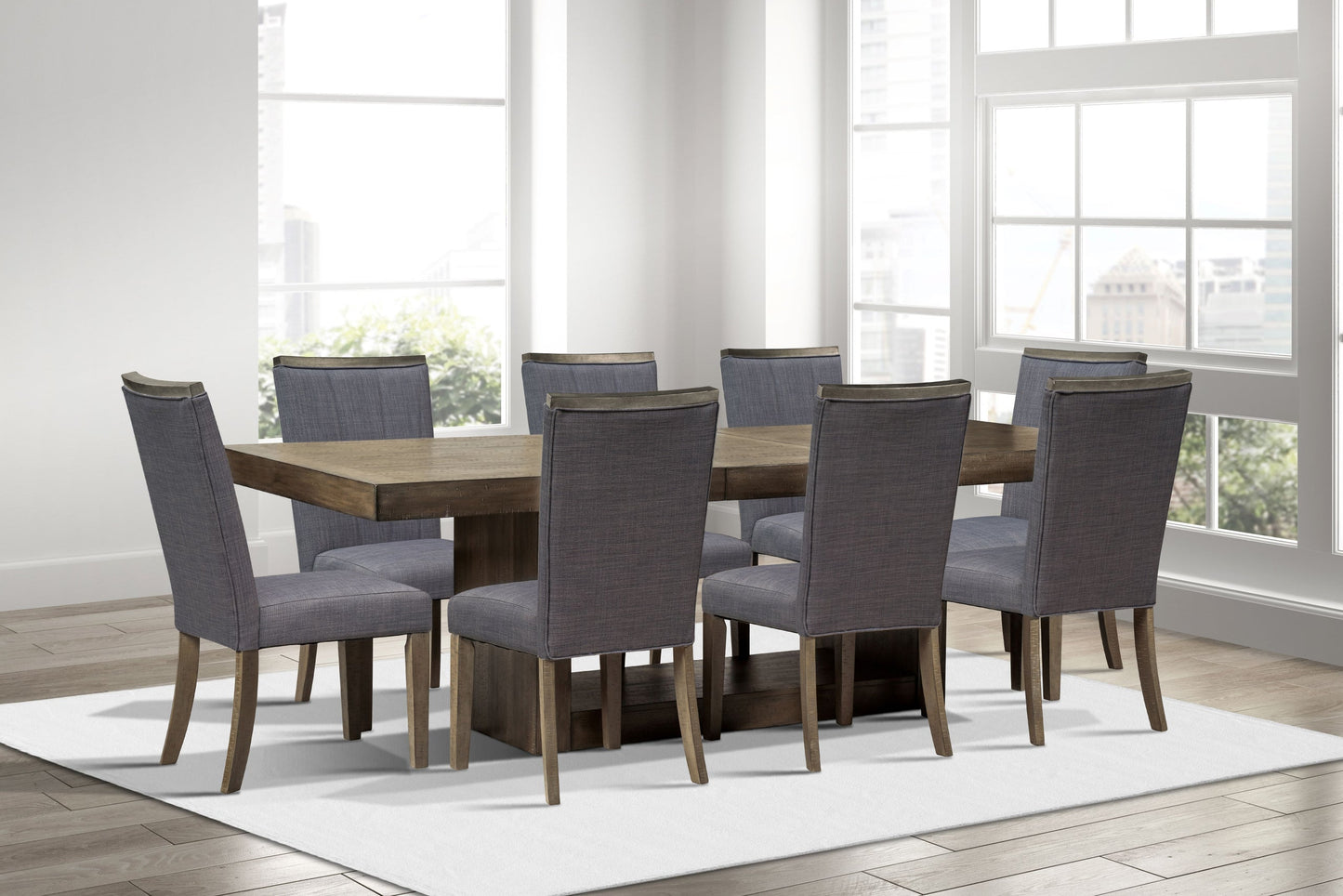 Linea Brown 9-Piece Dining Set