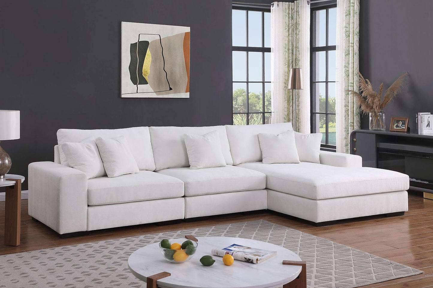 S859 Comfy 3pcs (Cream) Sectional