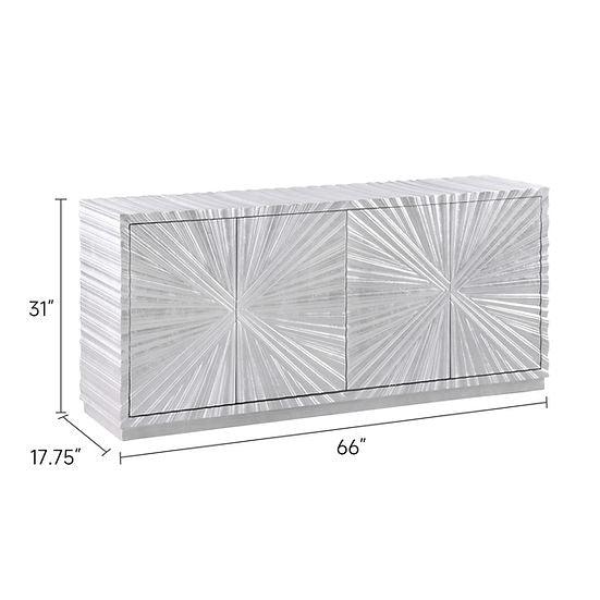 A-C10 Selene Silver Leaf Console Table