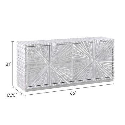 A-C10 Selene Silver Leaf Console Table