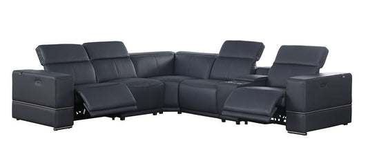 MI-1122 Franco Dark Navy 6-Piece Power Reclining Sectional