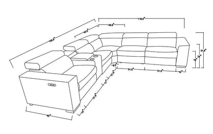 MI-631 Picasso 6-Piece Power Reclining Sectional