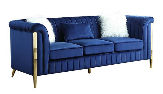 S8288 Fara (Blue/Gold)  Sofa And Loveseat