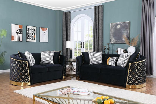 S3800 Athena (Black) Living Room Set