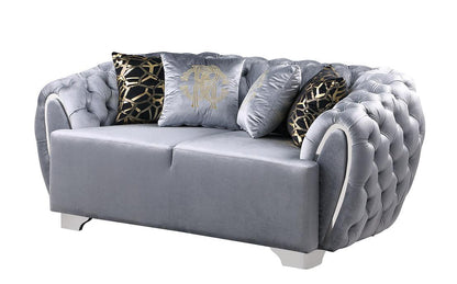 S2004 Mila Light Grey Velvet Living Room Set